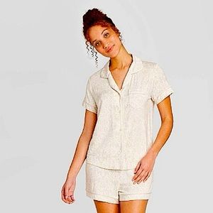NWT Stars Above Snakeskin Print Beautifully Soft Notch Collar & Short Pajama Set